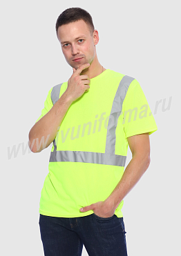 Футболка сигнальная мужская арт. Р-14-01-ПЭ